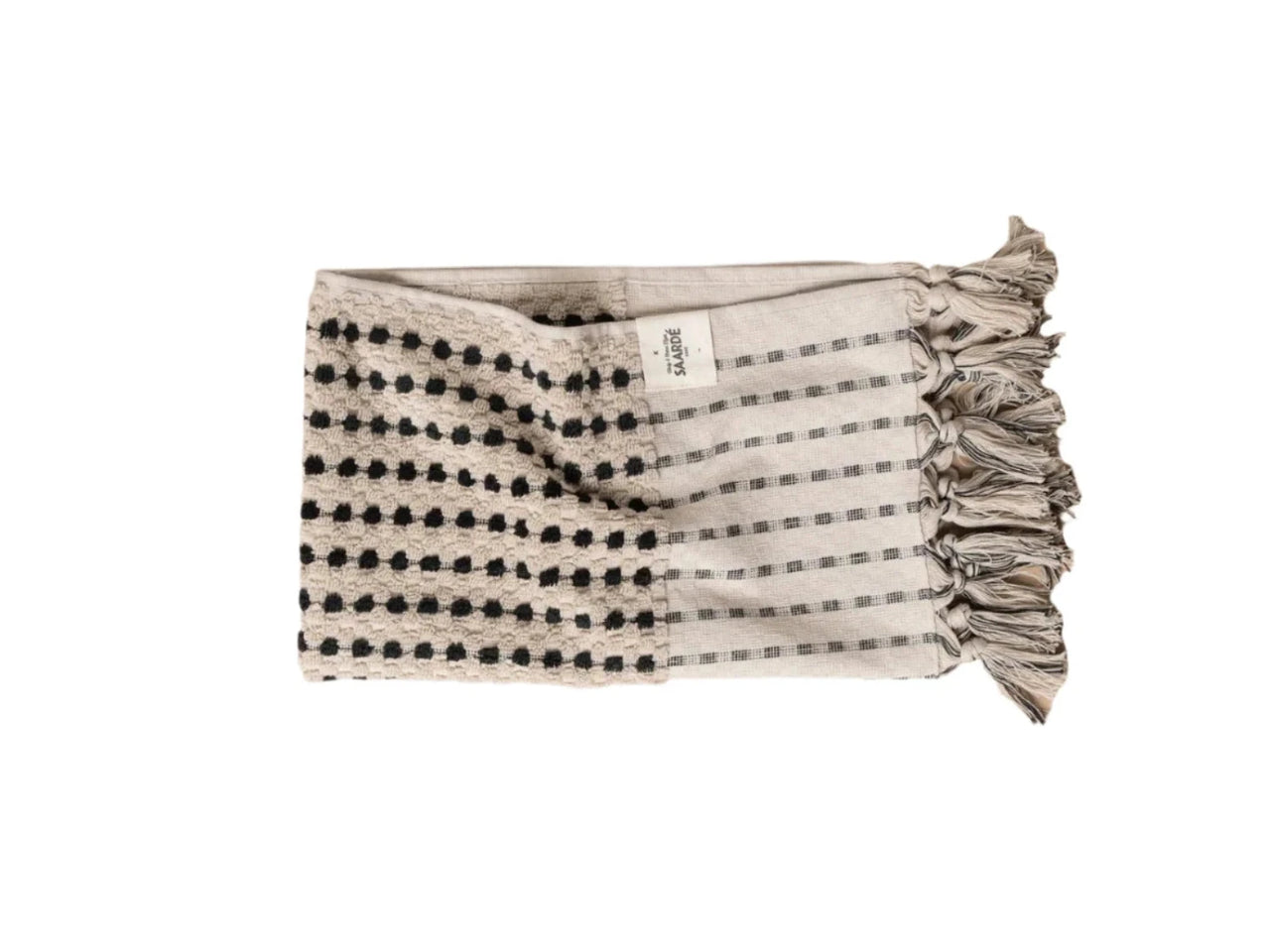 Chickpea Bath Sheet Collection - Stone/Black Hand Towel