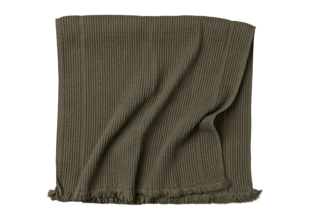 Vintage Wash Towel Collection | Olive Bath Mat